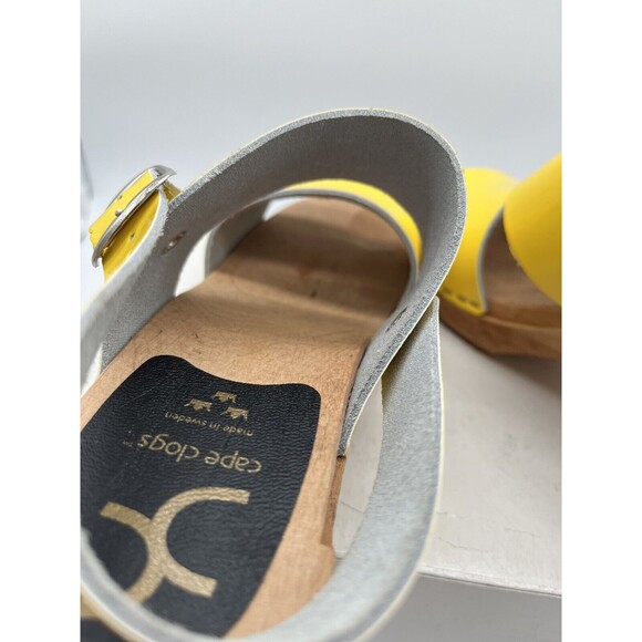 Cape Clogs Sweden Hedda Yellow Patent Wood Sole Sandals Women's Size 36 - Picture 6 of 11